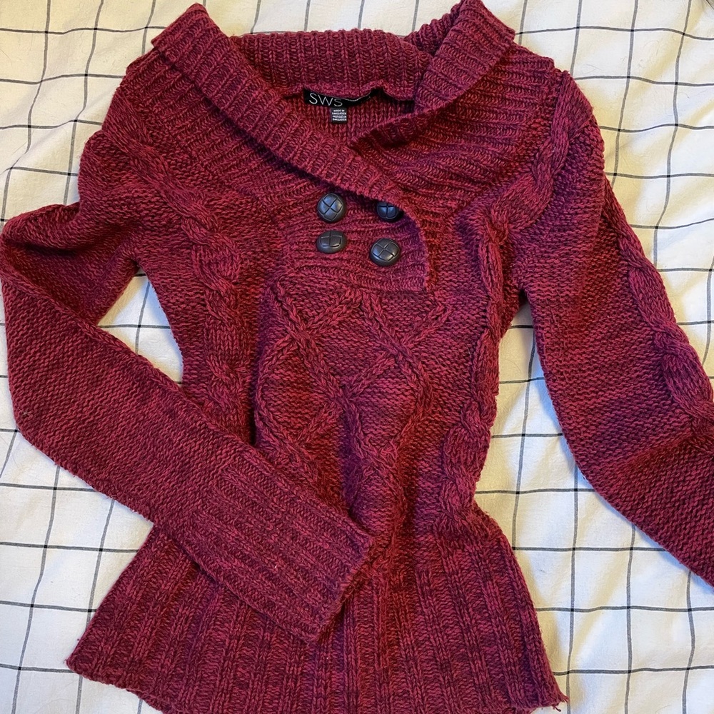 SWS Tight Red Knit Sweater